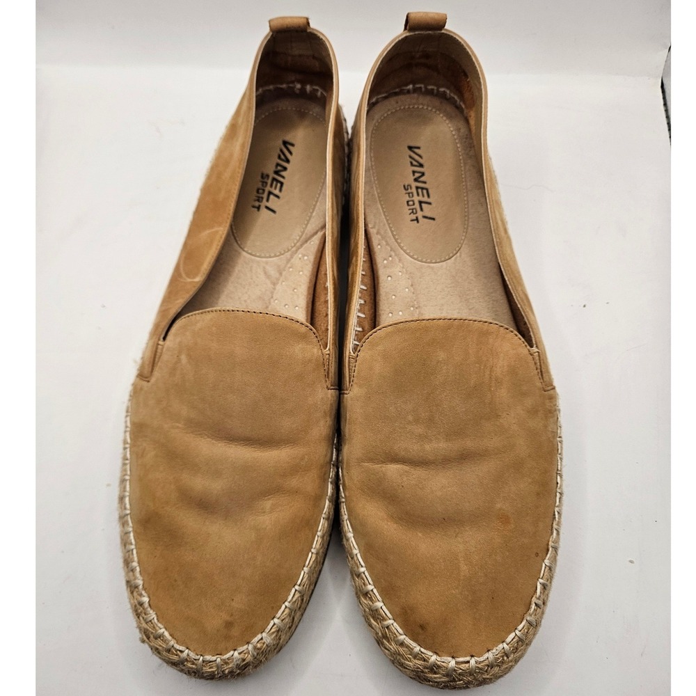 VANELI SPORT Sz‎ 11 N Tan Suede Espadrille Slip On Flats Shoes Women's #385
